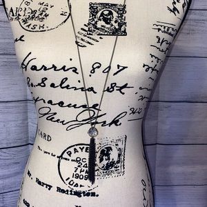 Rhinestone chain drop necklace